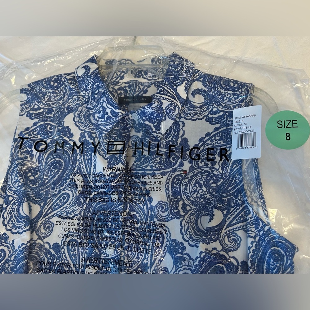 Tommy Hilfiger Blue and White Sheath Dress New in Bag - Picture 8 of 8